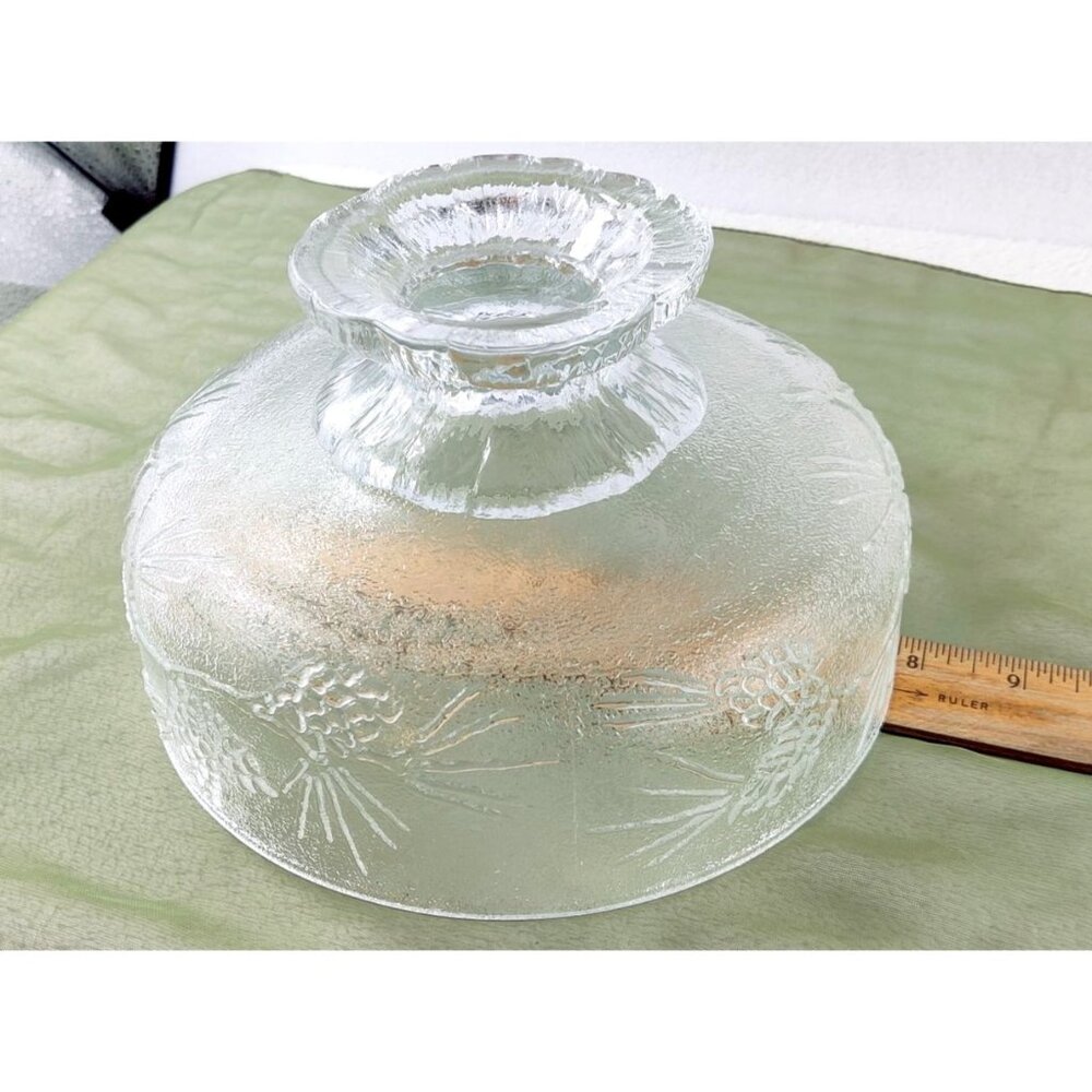 Ponderosa Pine Salad Bowl Set by Tiara 80s/90s 3 Piece Set Clear Glass Pinecones - Picture 13 of 16